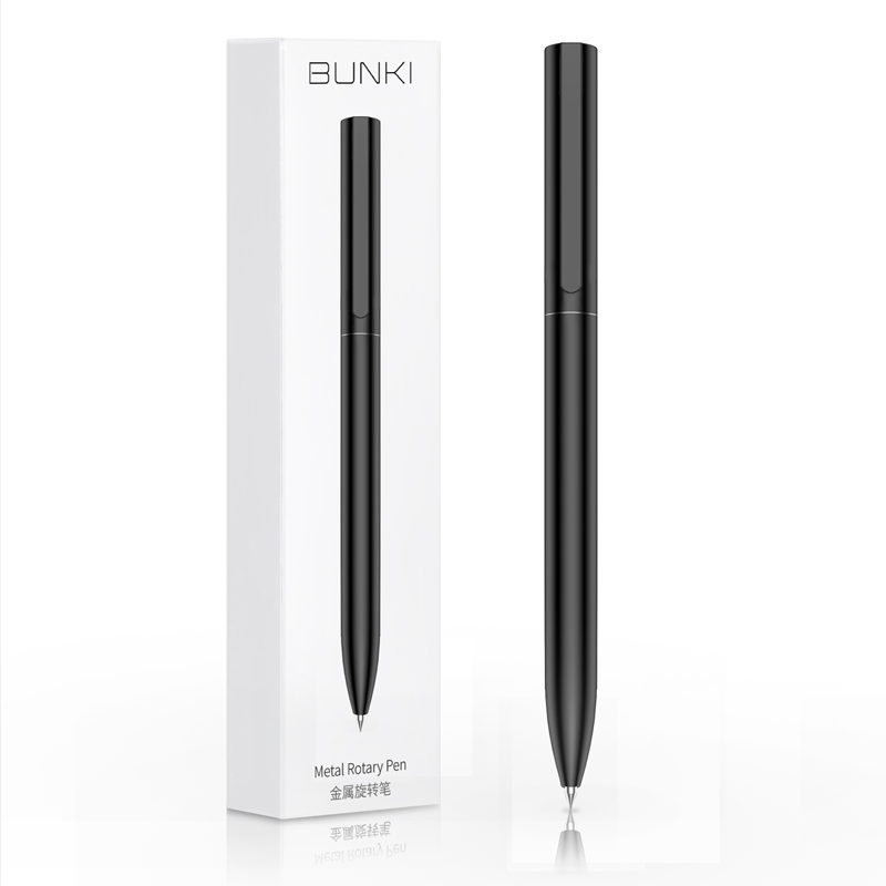 BUNKI-Metallschildstift, Kugelschreiber, Signierstift, 0,5 mm Gel PREMEC, glatte Nachfüllung der Schweiz, schwarze Tinte, Büro, Schule, Schreibstift, BK0100: Gelb