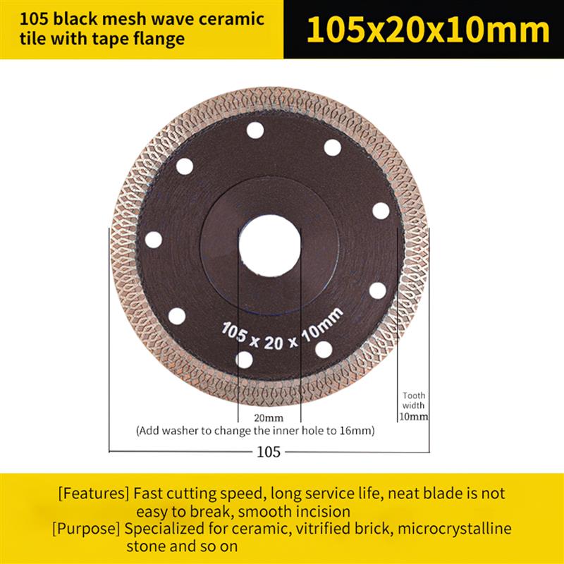 105/115/125Mm Turbo Diamant Zaagblad Disc 3 Maten Voor Diamant Hout Snijden Disc Keramiek porselein Tegels Haakse Slijper