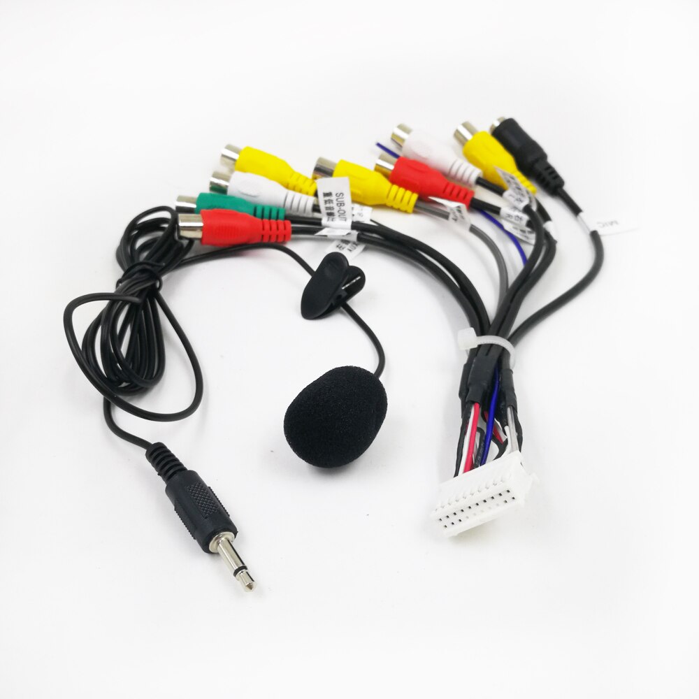 Biurlink android radio stereo rca ulostulo johdin aux-in subwoofer mikrofoni sovitin 20 pin yleiskaapeli  px6: Rca-kaapeli mikrofonikaapeli