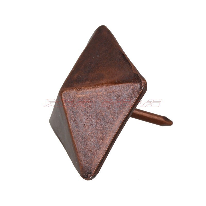 50 Uds. De clavos cónicos cuadrados antiguos de 19x21mm, clavos rojos, rojos, bronce, pasadores de viscosidad interior retro, herrajes para muebles