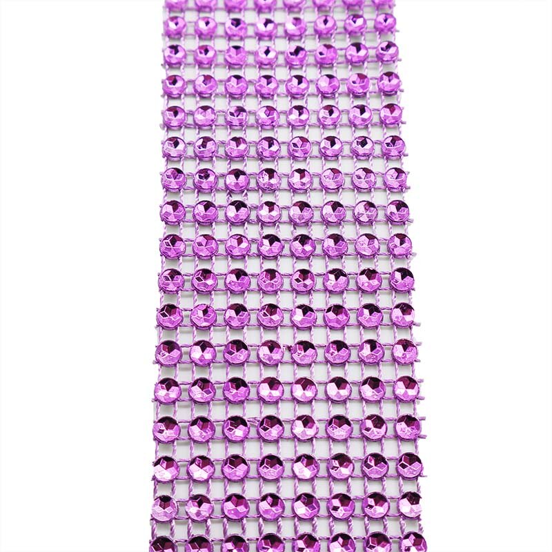2 mètres 4cm rubans en maille diamantée bling rouleau de maille strass argenté décoration de fête à domicile ruban cristal artisanat fait main: Violet / 2 mètres