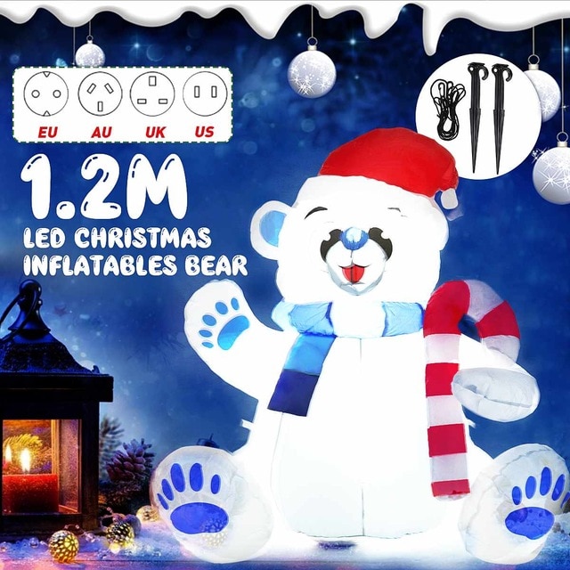 Vrolijk Kerst Opblaasbare Kerstman Outdoor Tuin Binnenplaats Decoratie Opblaasbare Sneeuwpop Led Light Up Notenkraker Speelgoed: Type F EU