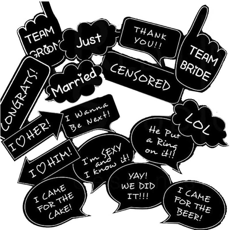 Wedding Photo Booth Props Bride To Be Funny Photobooth Props Wedding Photo Decor Just Married Photo Frame Baby shower Decor: 16pcs