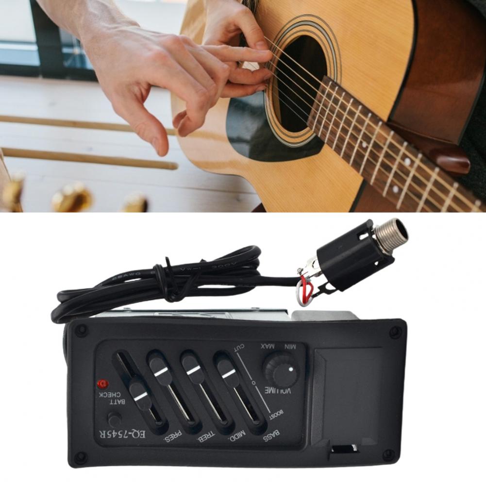 Sound Amplify Lightweight Acoustic Guitar Preamp Amplifier Tuner for Training