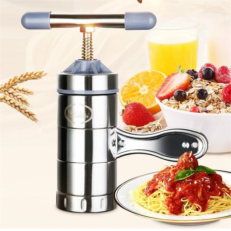 Roestvrij Staal Handmatige Noodle Maker Pasta 'S Making Machine Spaetzle Maker Vruchten Juicer Inclusief Verschillende Mallen