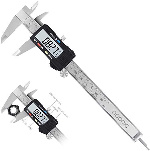 Digital Caliper, Calipers Measuring Tool - Electronic Micrometer Caliper with Large LCD Screen Inch and Millimeter Conversion