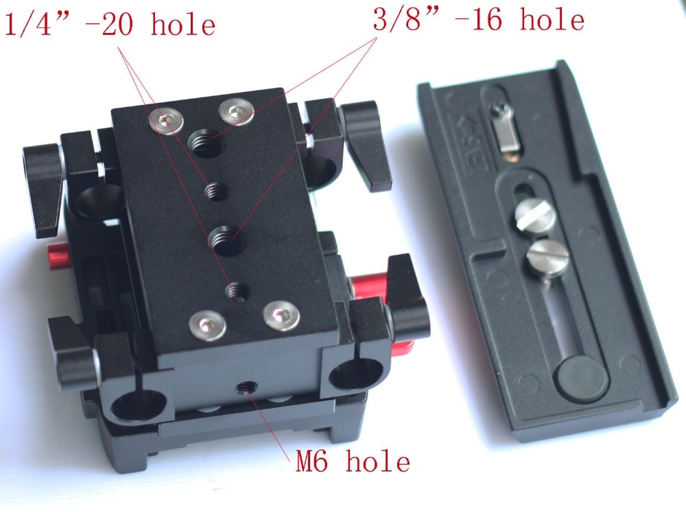 Plaque de base QR à dégagement rapide de tige de Rail de 15mm pour la caméra et le trépied de plate-forme de DSLR de soutien de mise au point de suivi