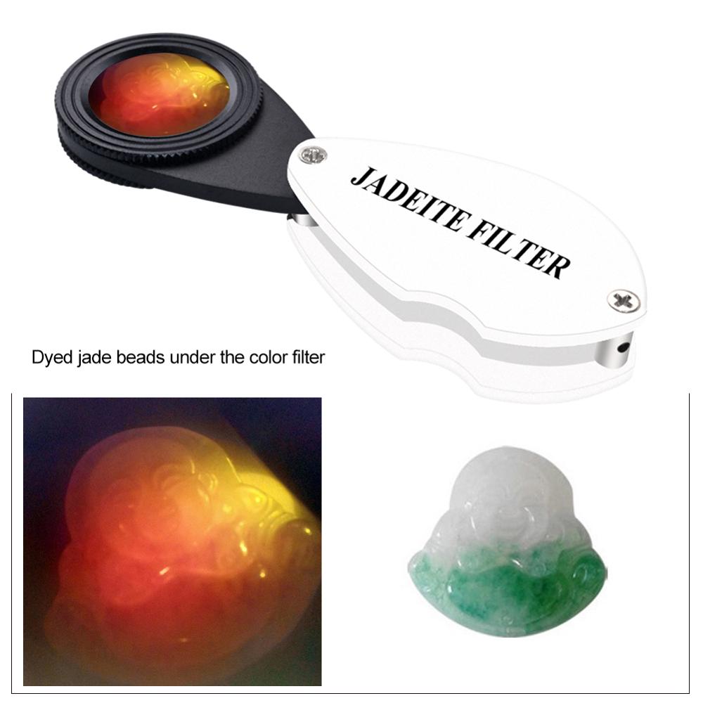 Yieryi pliable jadéite filtre gemme émeraude Identification pierre gemme testeur rouge et rose gemme identifier bijoux outil d'évaluation 35X