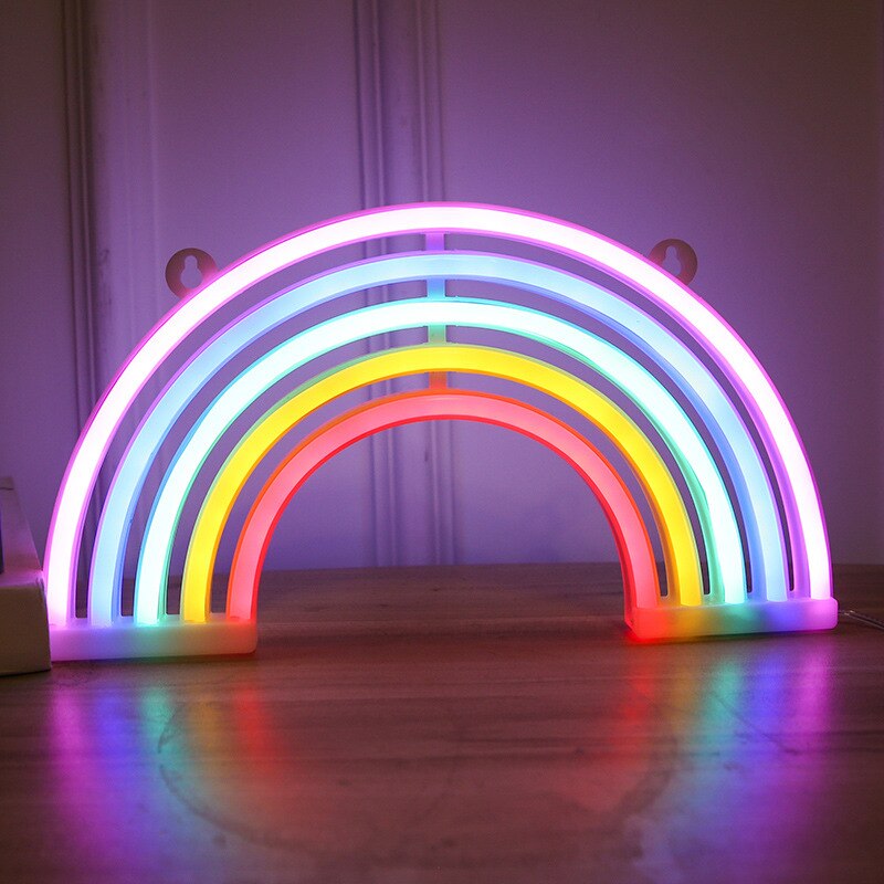 Lampe néon Hello arc-en-ciel alimentée par batterie et USB, panneaux de vœux de magasin, décoration de maison, fête de mariage, boutique, Bar, veilleuse
