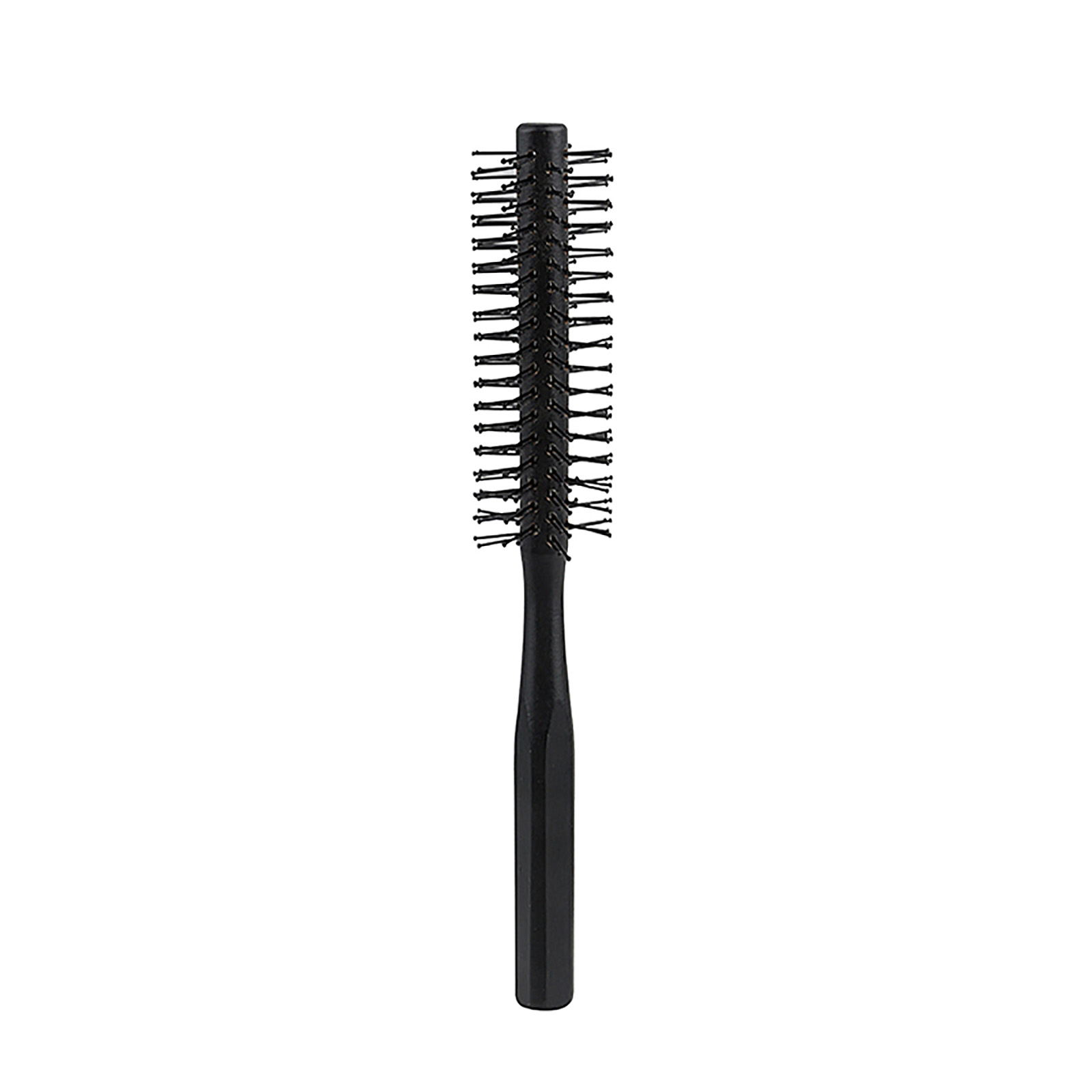 Wooden Handle Nylon Teeth Circular Brush Curly Roller Comb Fluffy Hair Root Straight Hair Multifunctional Comb For Men And Women: black