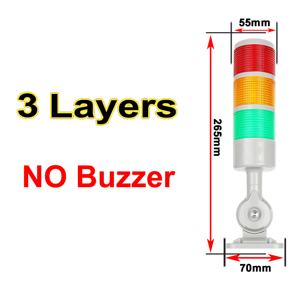 180 pila giratoria luz roja naranja ámbar verde luz de advertencia industrial para máquina CNC 24V CC 12V luz intermitente constante LED