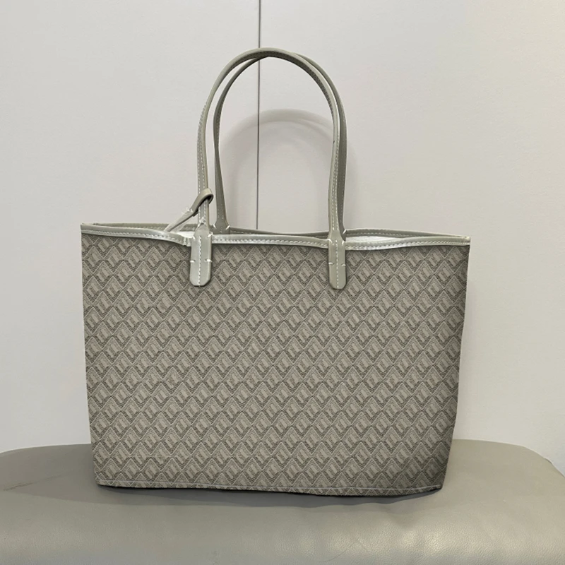 Store skuldertasker a+++++ læder tote taske stor kapacitet damehåndtasker dame shoppinghåndtasker håndtasker: Khaki / 13 tommer 325mm