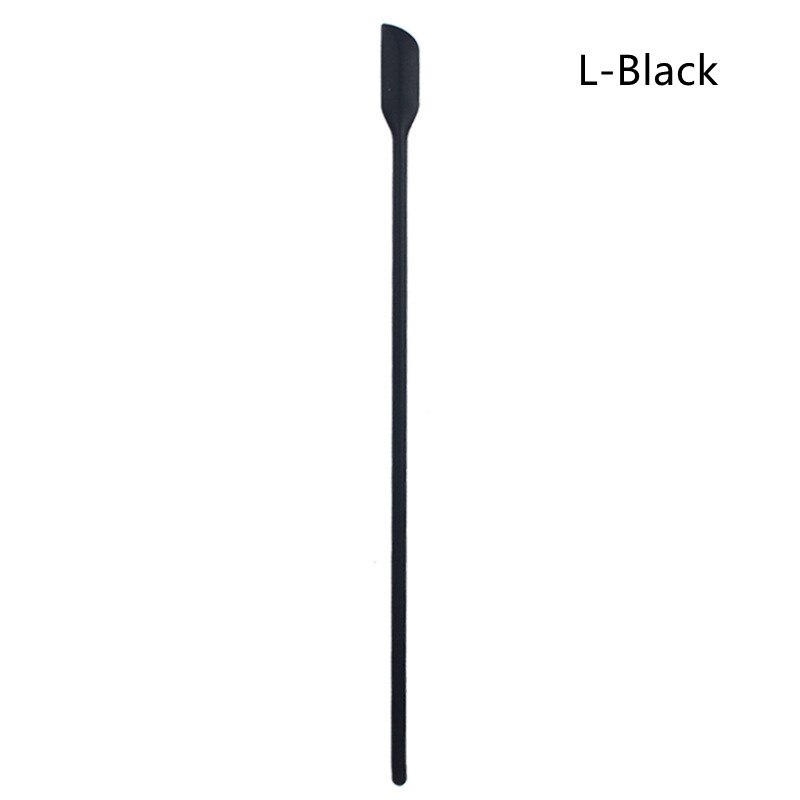 Mini spatule à pointe grattoir pour bouteille de maquillage, pour gâteau au beurre, Surface lisse, outil de cuisson, cuillère à mélanger le miel, 1 pièce: L-Black