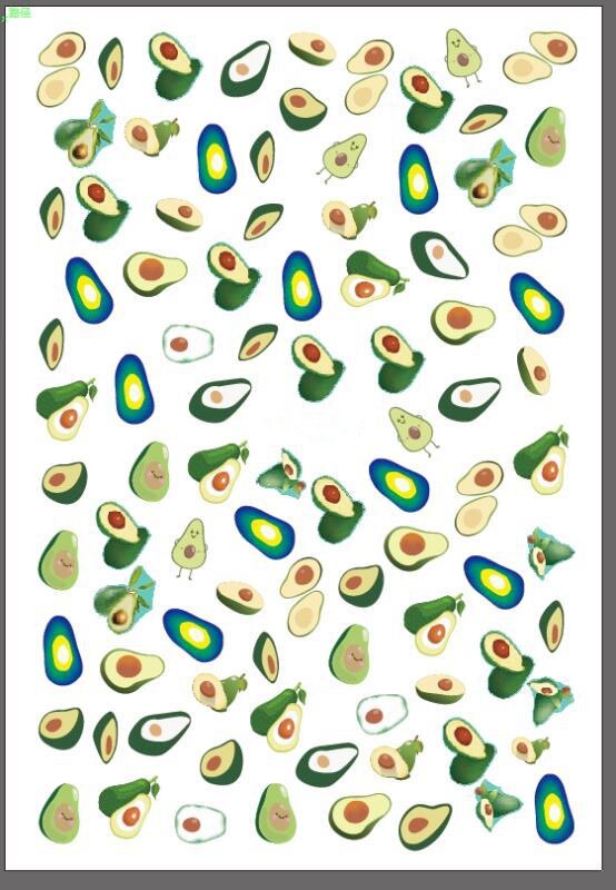 Fruits Avocado Nail Art Stickers for Nails Art Self Adhesive Decals Manicure Nails Accessoires Stickers: Avocado