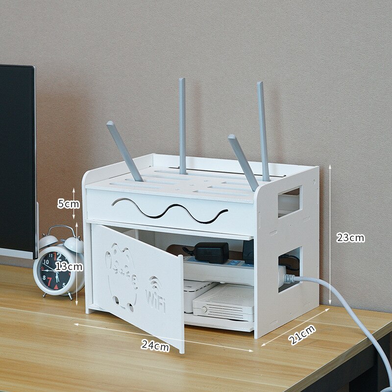 Wifi Router Regal Lagerung Boxen Große Kapazität Kabel Energie Plus Draht Halterung Lagerung Kasten Holz-Kunststoff Zauberstab Regal Stecker halterung: C