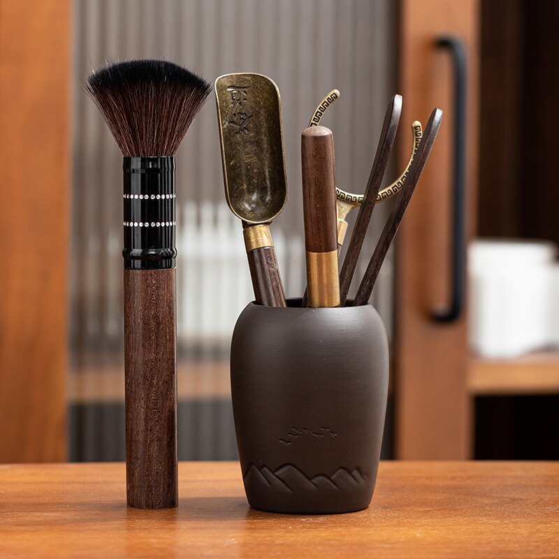 Chinese Style Tea Making Tools Tea Ceremony Six Gentleman Tea Set Tea Table Purple Clay Cans Ebony Combination Tea Accessories: H