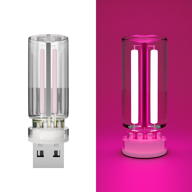 Bil usb natlampe touch control glødelampe atmosfære lys dekorativ bærbar belysning plug play led glødelampe pære: Kold hvid