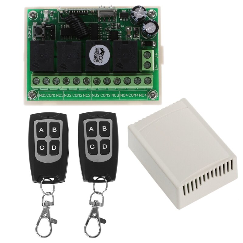 Draadloze Afstandsbediening Dc 14V 4CH 315 Mhz Relais Schakelaar 2 Transceiver + Ontvanger