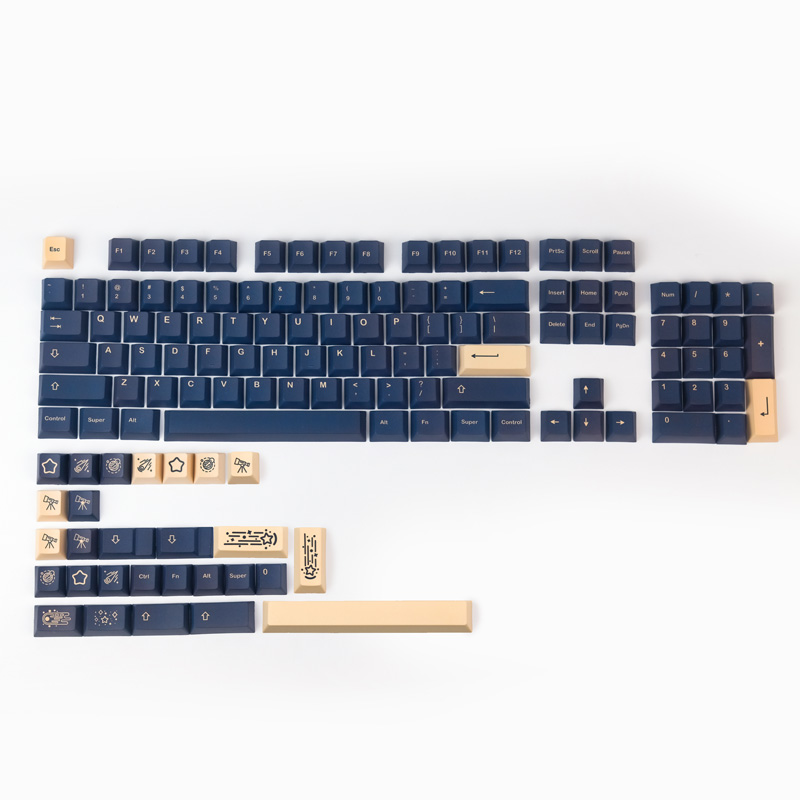 Mechanische Toetsenbord Keycaps Cafe Gmk Keycaps Cherry Profiel Key Caps 140 Toetsen-Set Keycap Met 2U 1.75U Shift GK61 GK64 980: Stargaze Keycaps