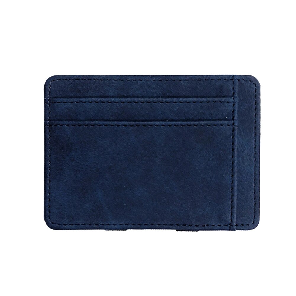 Mænds tegnebog lille størrelse magisk bånd ensfarvet kortholder møntpung sek 88: Dyb blå