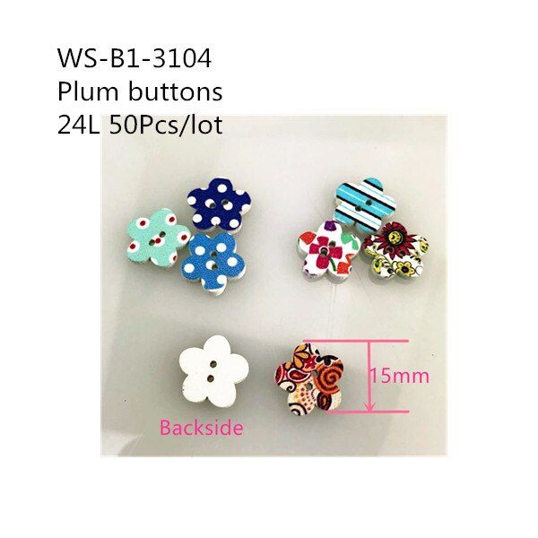 Botones de madera redondos y coloridos para bebé, botón de madera natural rosa, botones de para ropa, accesorios de costura de ropa: flower buttons
