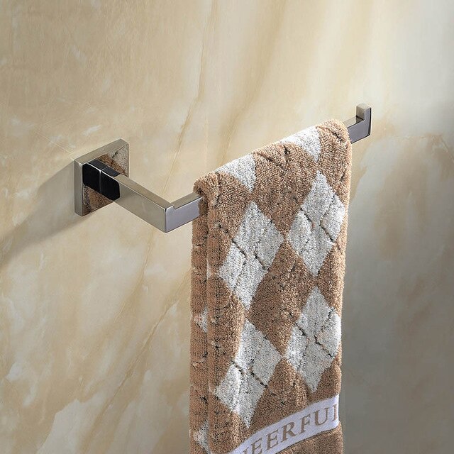 SUS 304 Stainless Steel Bathroom Accessories Set Robe Hook Towel Bar And Mirror Polished Toilet Paper Holder Clothes