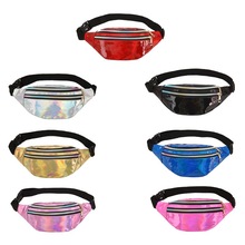 Women Fanny Pack Holographic Belt Waist Bag Lady Girls Hologram Travel Shoulder Chest Bag Party Hip Bum Bag Phone Pouch