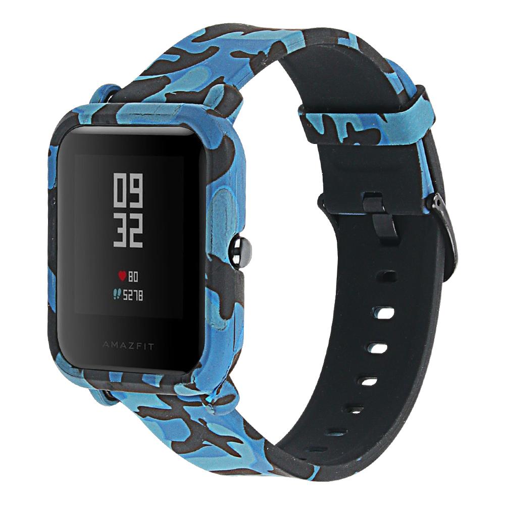 Correa y funda para reloj Amazfit Bip, pulsera de silicona con flor de camuflaje para Huami Amazfit Bip bit Youth, Correa con funda: 5