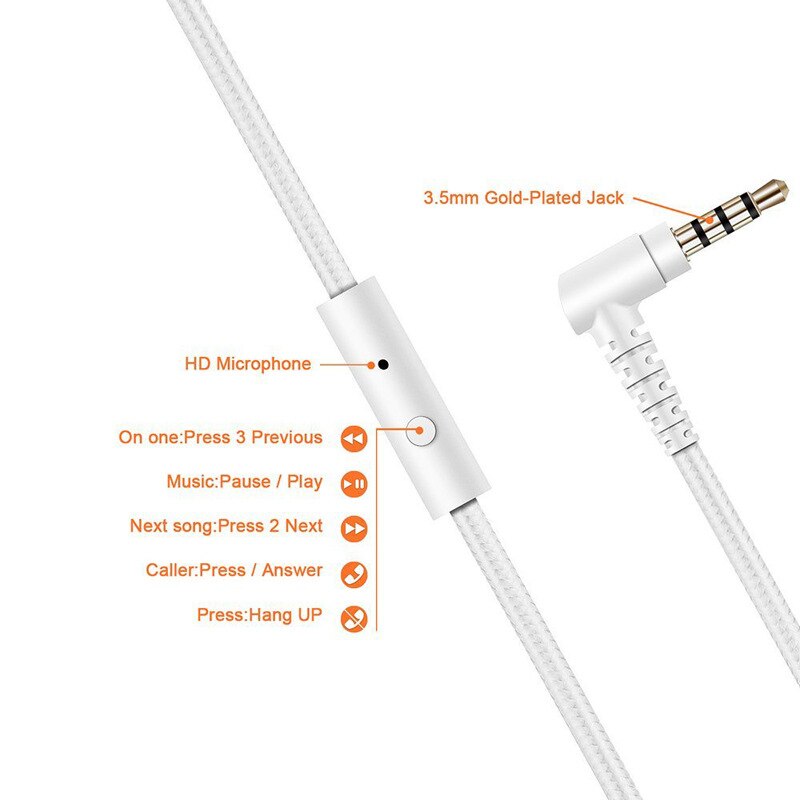 Foovdo hd sound bekabelde hoofdtelefoon 3.5mm kabelheadsets bas hifi geluid muziek stereo oortelefoon oproepheadset pc game muziek