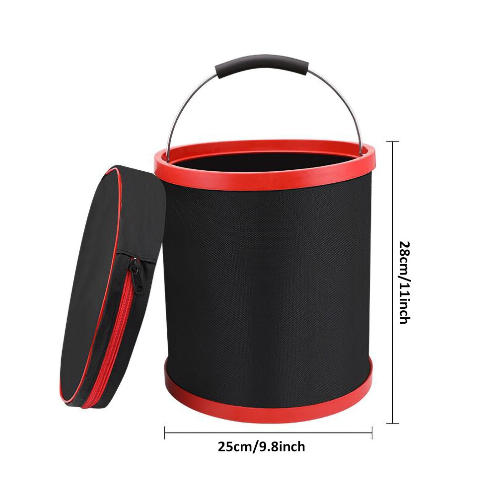 12L Car Wash Large Bucket Folding Bucket Home Multi-function Portable Bucket Outdoor Fishing Tackle Equipment