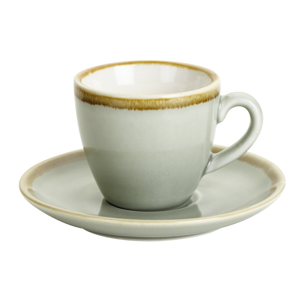 Ceramic Cappuccino Cups, Coffee Cups, White Tea Cup Set, British Coffee Cups, Porcelain Tea Set, Latte Cups, Espresso Mug: 90mlml-Gray