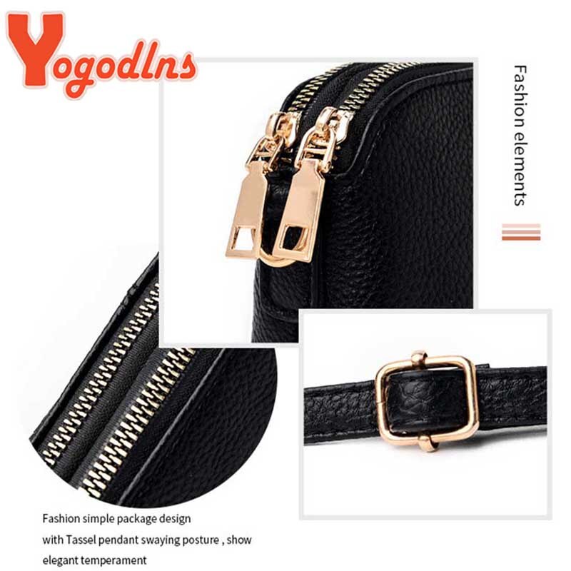 Yogodlns årgang pu lær crossbody bag litchi mønster skulderveske enkel glatt farge messenegr bag fritid shopping veske