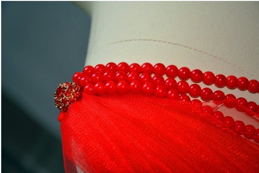 Capa de cristal de tul rojo para boda, capa de cuentas artificiales para novia, accesorios de boda, capa de velo, capa de boda, Ca