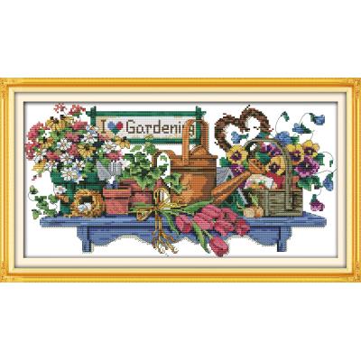Kit de point de croix motif Cactus | Plante verte, beau Cactus, broderie, point de croix chinois, DMC, broderie, motif de décoration de maison: Jaune / 11CT  Printed