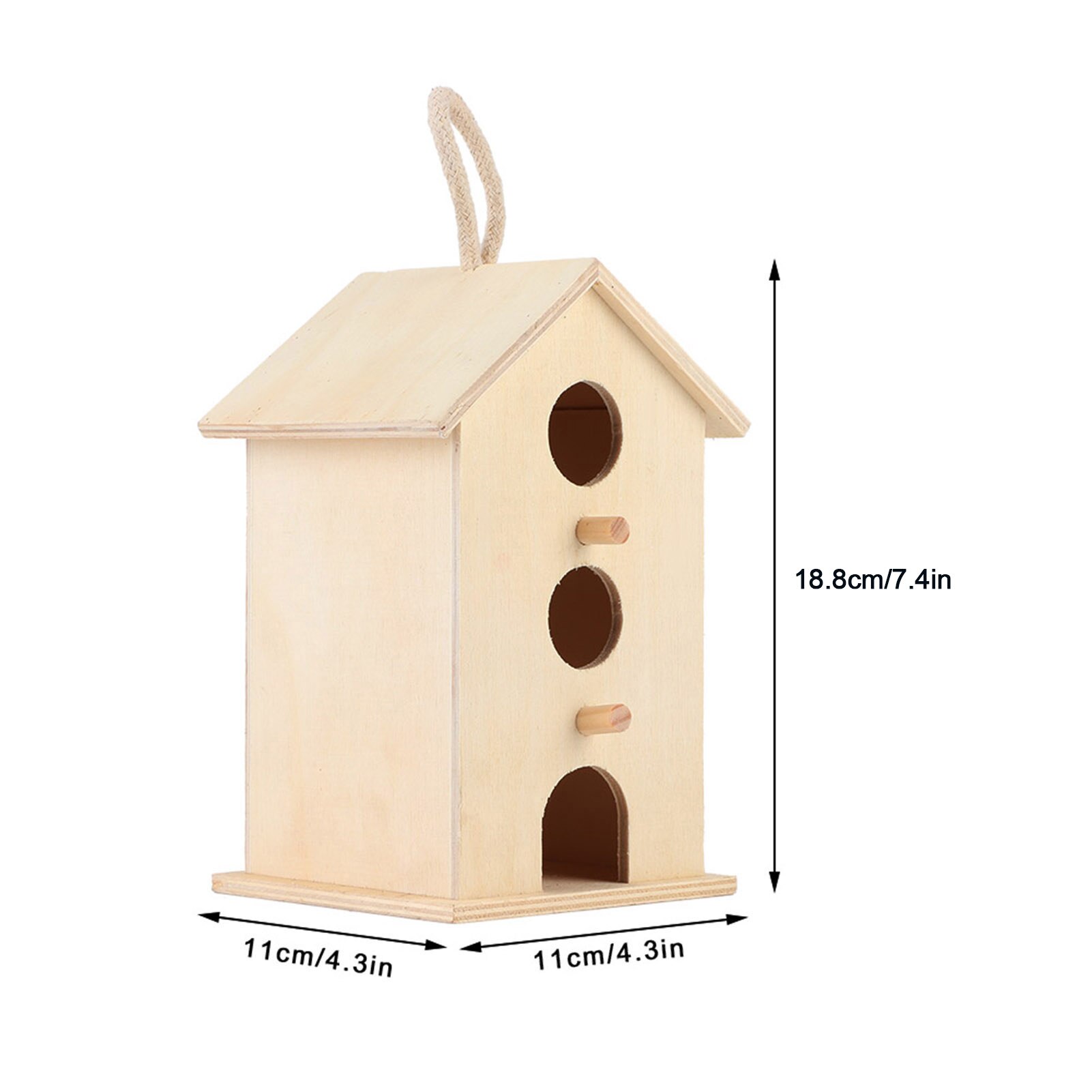 Hanging Wooden Bird House Breeding Cage Box Feeding Nest Garden Backyard Balcony Pendant Birdhouse Home Decora Bird Nest: E