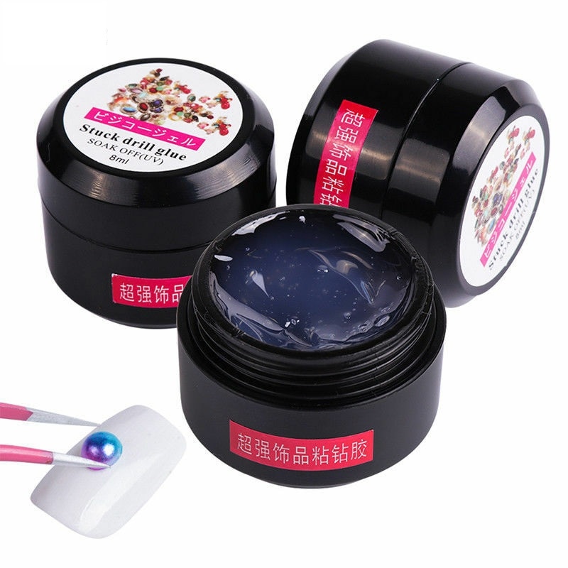 Colle Super collante à paillettes, Gel UV 8ml, Nail Art, strass, bijou, accessoire de décoration, Gel adhésif pour ongles, Offres Spéciales