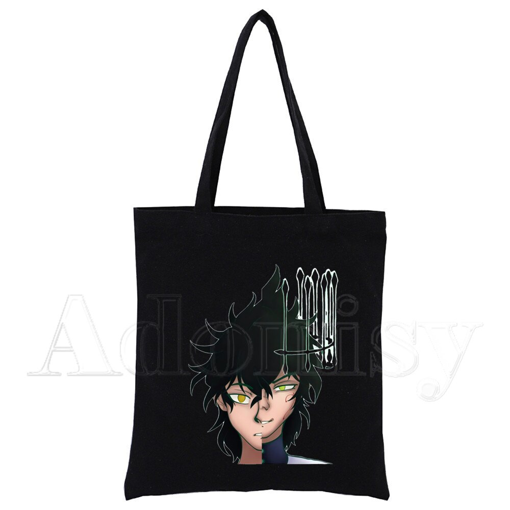 Zwarte Klaver Tote Tas Unisex Canvas Boodschappentassen Gedrukt Casual Schoudertas Opvouwbare Black