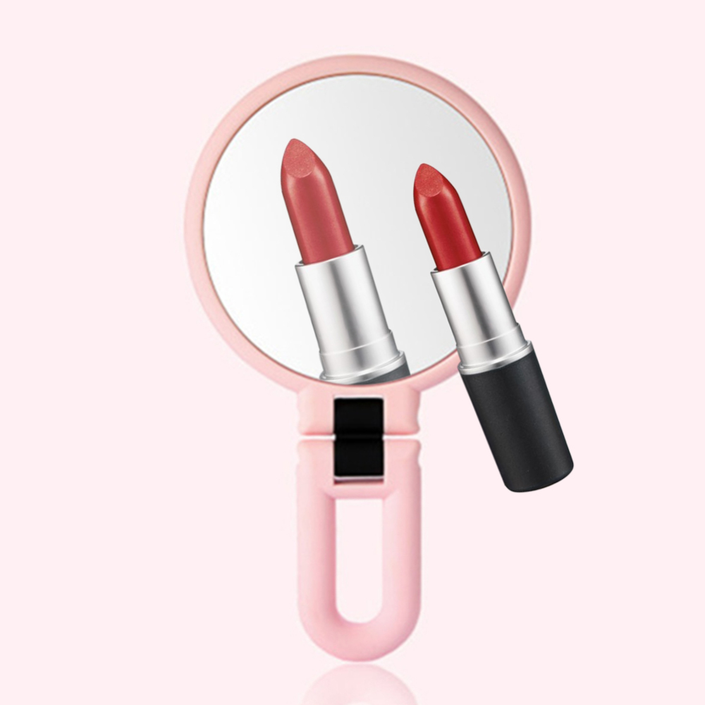 15/10x håndholdt forstørrelsesspejl rejse-foldbar håndholdt spejl-dobbeltsidet folde justerbar piedestal makeup spejl
