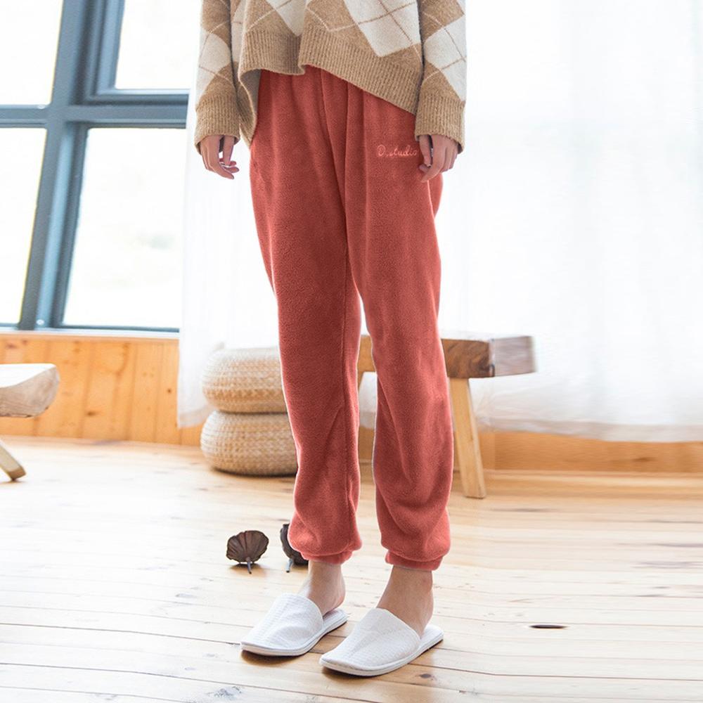 Nova mulher inverno macio plush lounge flanela pijama pijama pijama invierno mujer pantalones de pijamas mujer invierno j26: Azul