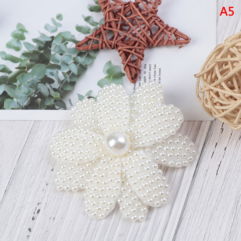 1PC White Pearl Hair Bows With Hair Clips For Girls Hairpins Hair Accessories: A5