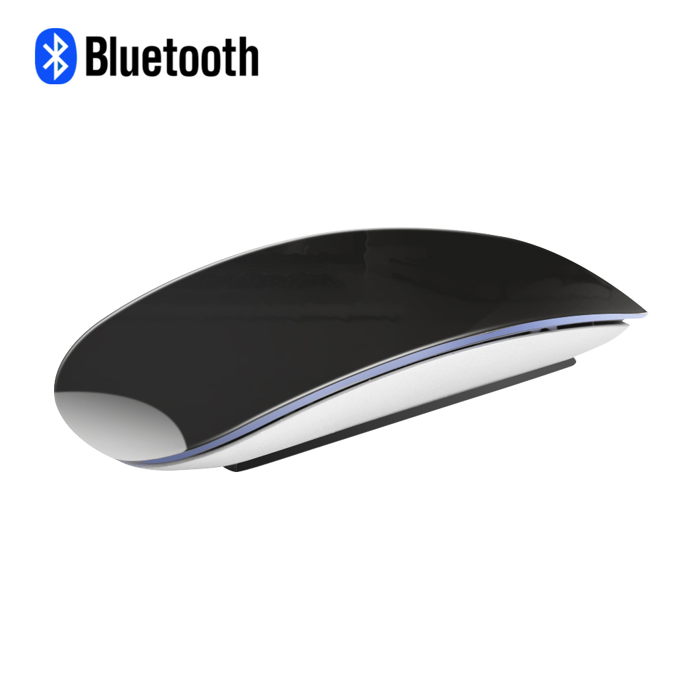 Magic Bluetooth Draadloze Arc Touch Computer Muis Ultra Dunne Ergonomische Optische Pc Mause Mini 3d Muizen 2 Voor Apple Macbook laptop: Black