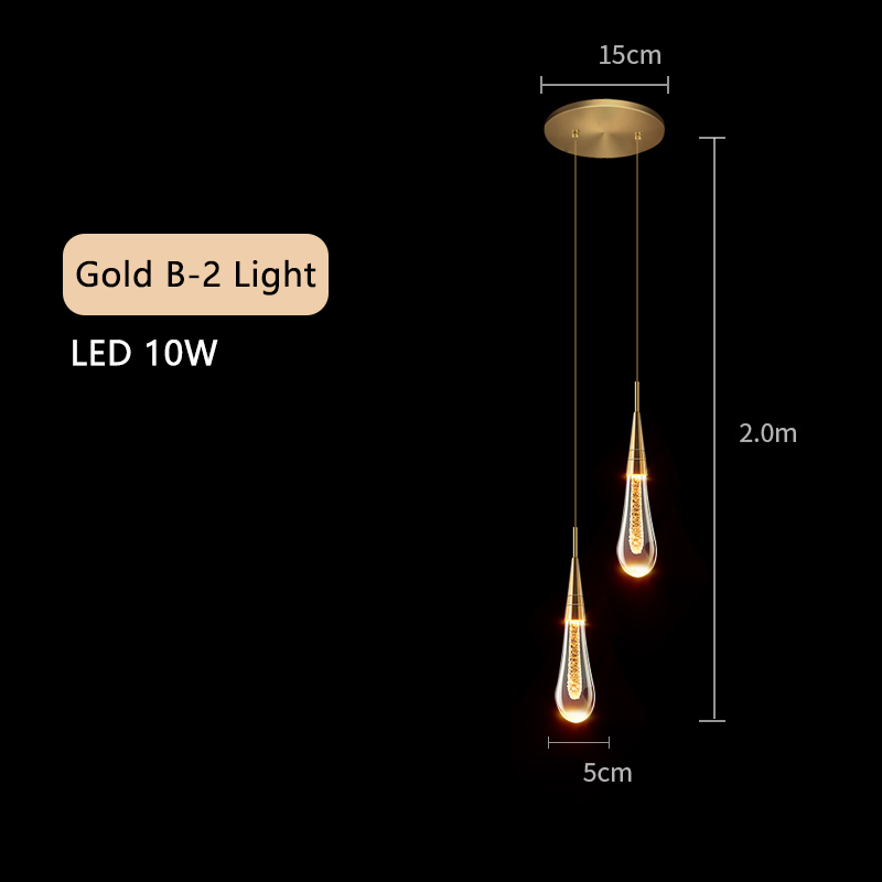 Plafonnier LED suspendu en forme de goutte d'eau, luxueux, éclairage d'intérieur, luminaire décoratif de plafond, idéal pour un salon, une chambre à coucher ou un bar