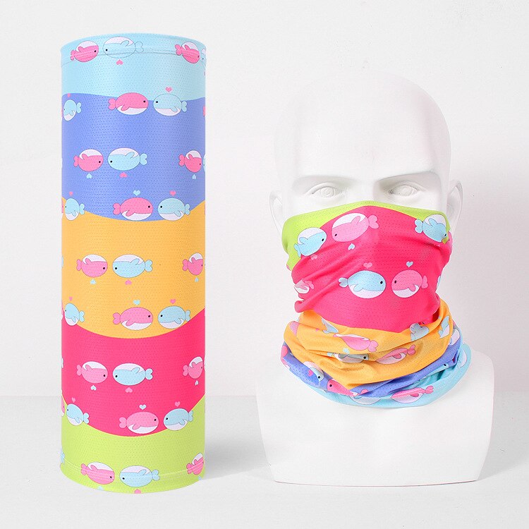 Hommes femmes foulards glace soie multifonctionnel bandana bandeau anneau cou écharpe dessins animés sans couture tubulaire magique visage: 12