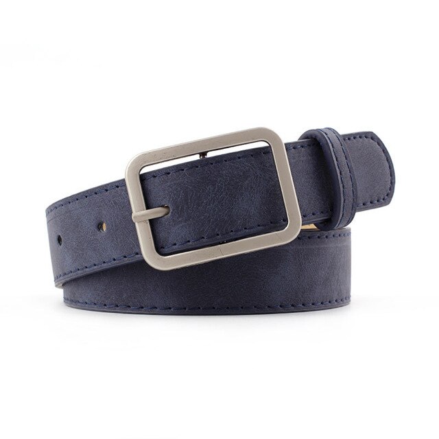 2.8cm breda läder midjebälte svart brun kvinnor fyrkantiga metallspänne bälten dam dam bälten för jeans: 4