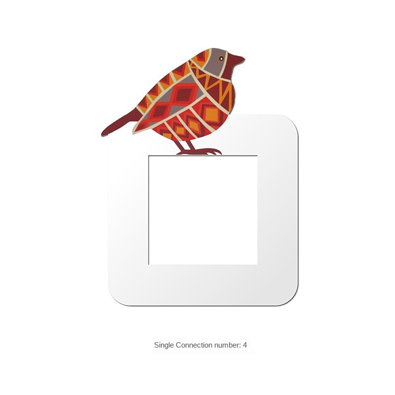 Bon augure oiseau interrupteur décoration pâte moderne Simple cadre couverture prise Protection couverture peut être carte peut coller Stickers muraux: 4