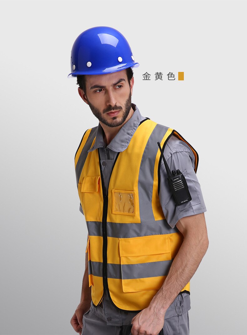 Gilet réfléchissant haute visibilité de | Vêtements de travail pour moto, cyclisme, sport d'extérieur, vêtements de sécurité réfléchissants: Or / L