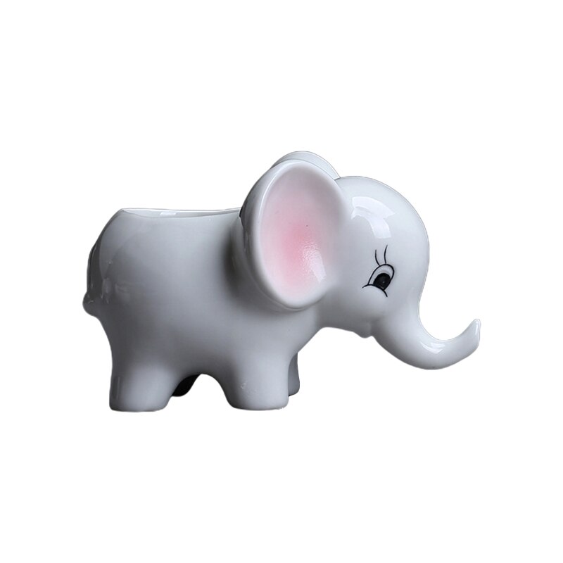Ceramic Flower Pot Cartoon Animal Elephant Succulent Bonsai Potted Planter for Indoor Outdoor Garden Yard Decoration: L-C
