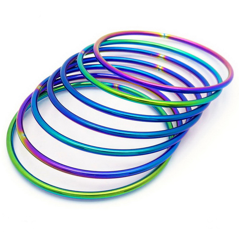 Simple Stainless Steel Bracelet For Women Men Gold Silver Color Geometry Wire Round Bangle Female Trendy Jewelry Wristband