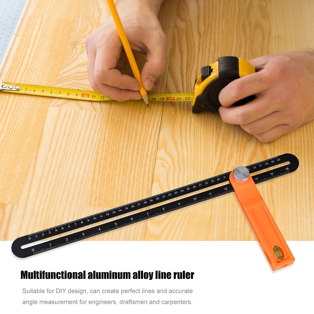 Wooden Marking Gauge Protractor Angle Rulers Gauges Tri Square Sliding T-Bevel with Bubble Handle Level Measuring Tools