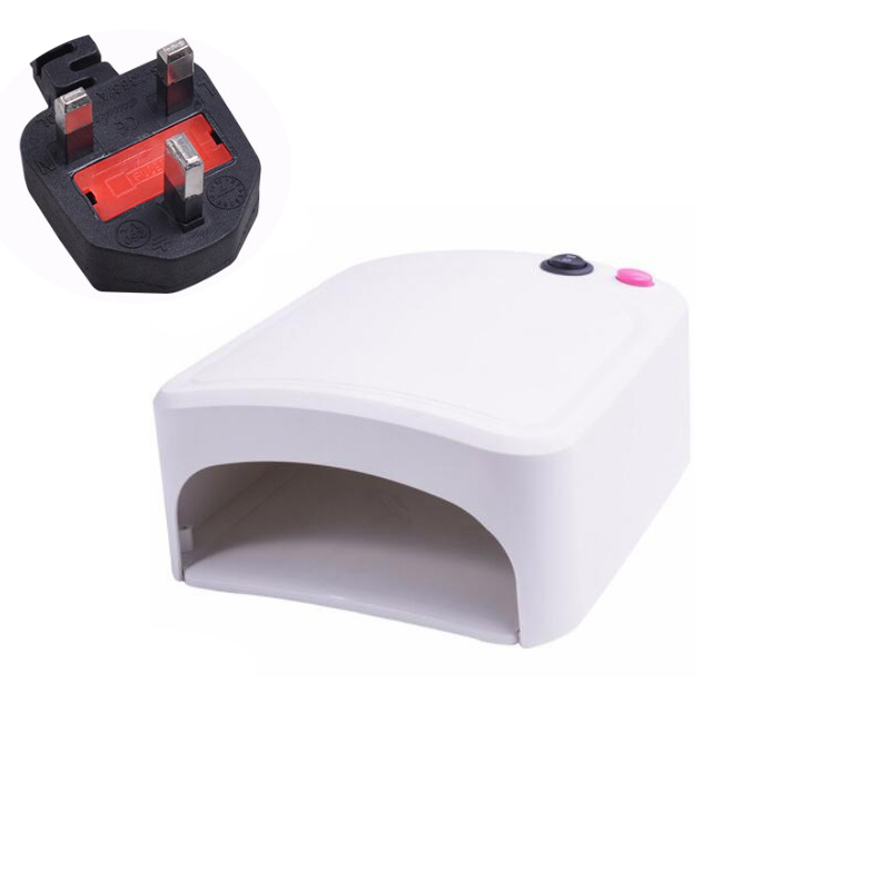 Lamppu kynsille geeli kynsien kuivausrumpu 36w uv lamppu 110v-220v eu pistoke kynsilamppu kovettuva valo kynsien kuivausrumpu työkalut: Valkoinen-ukplug